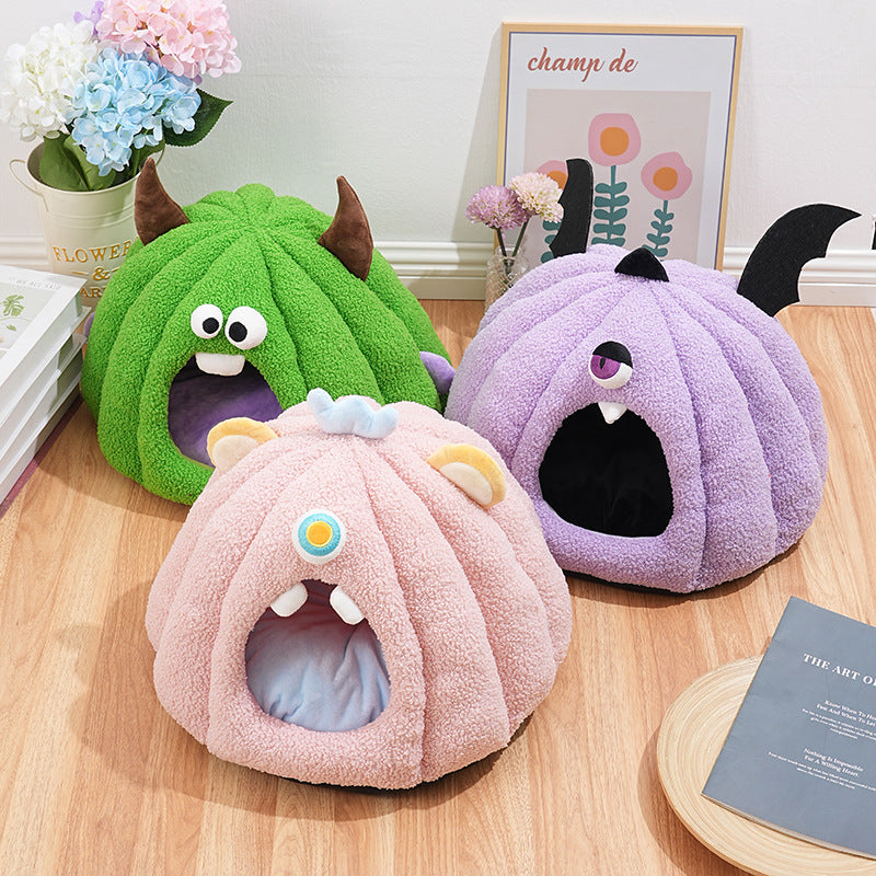 Monster Nest Cat Bed Autumn and Winter Cat Hide and Seek Play Sleep in One Cat Dog Nest Pet Nest Halloween