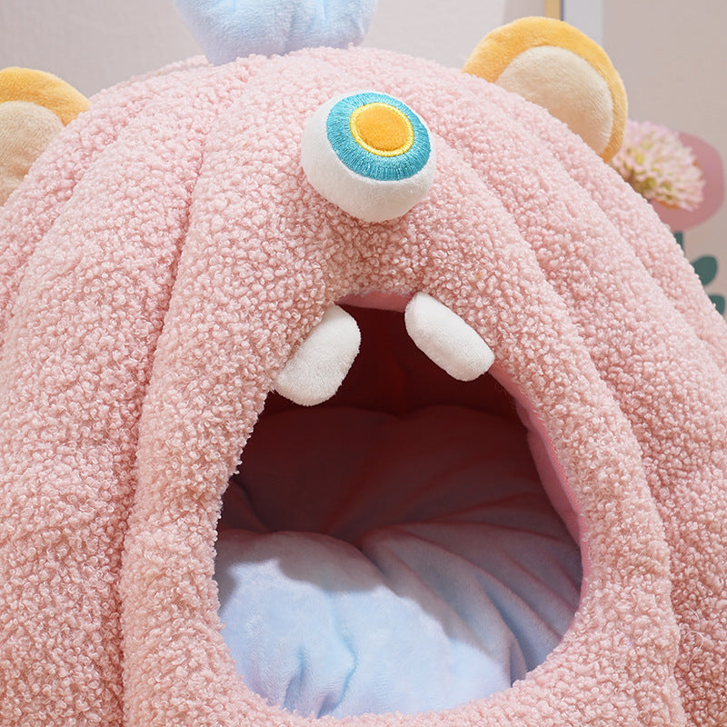 Monster Nest Cat Bed Autumn and Winter Cat Hide and Seek Play Sleep in One Cat Dog Nest Pet Nest Halloween
