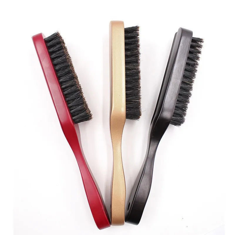 Brosse de coiffeur à poils de sanglier pour le coiffage et le nettoyage Rendre les cheveux et la barbe brillants