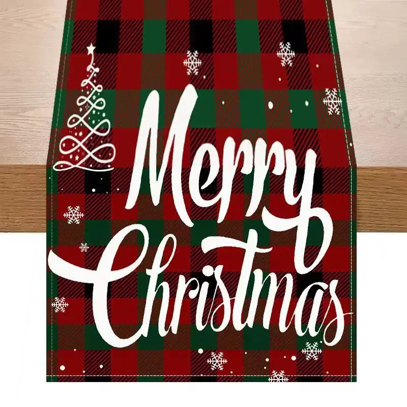 Santa Claus Table Runner Living Room and Bedroom Backdrop Decoration Fabric, Christmas Home Soft Decoration