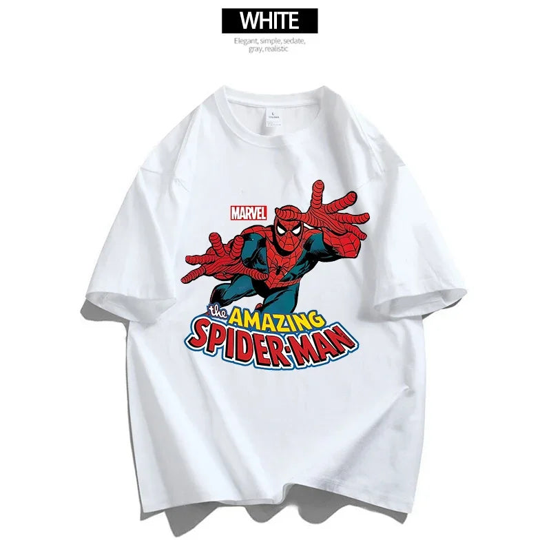 Marvels Spidermans Women Men T Shirt Fashion Printed Summer Clothes Marvels Anime Cartoon Tee Shirt Short Sleeve Tops