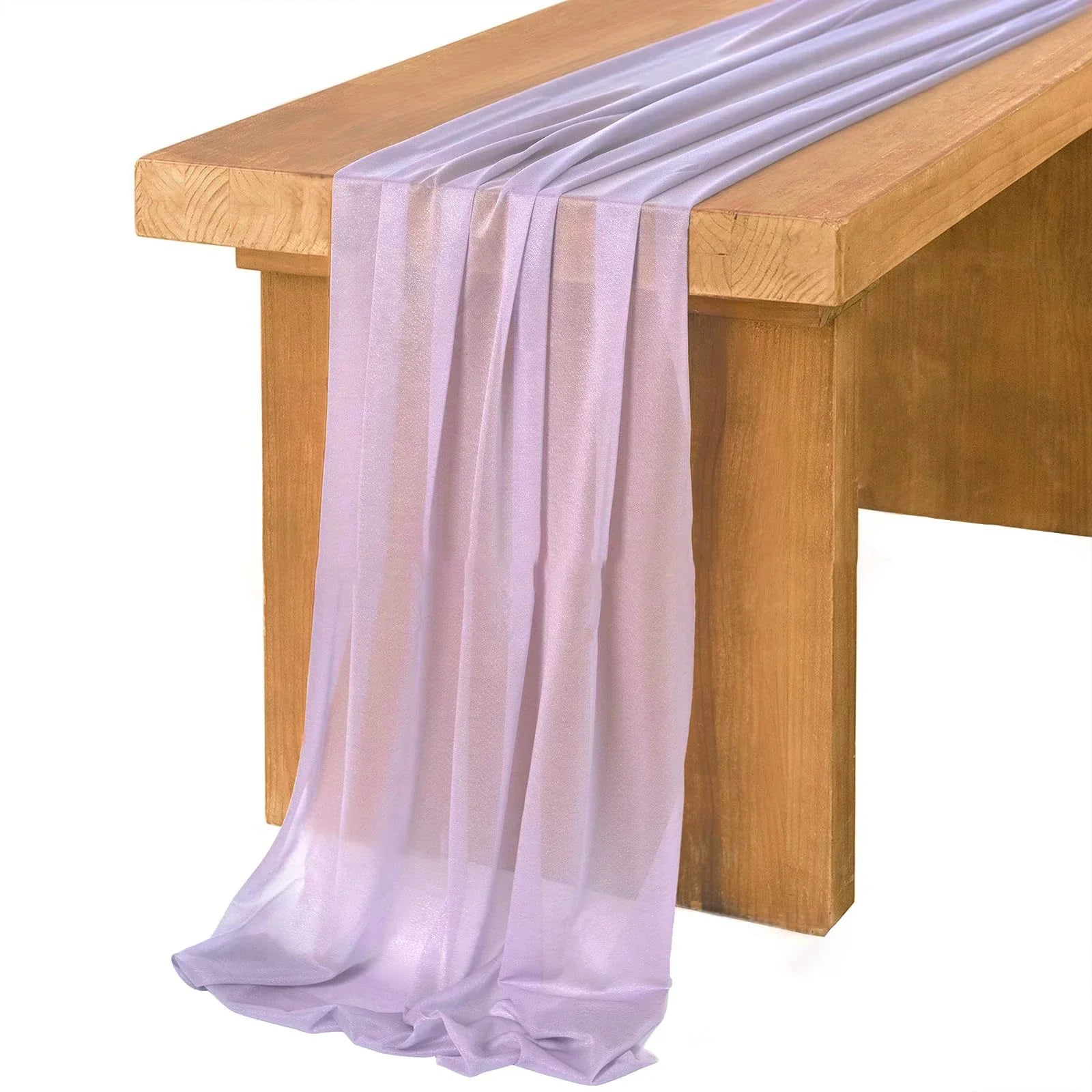4PCS Purple Table Runner Chiffon Table Setting Semi-Sheer Dining Wedding Party Christmas Banquets Arches Cake Decor