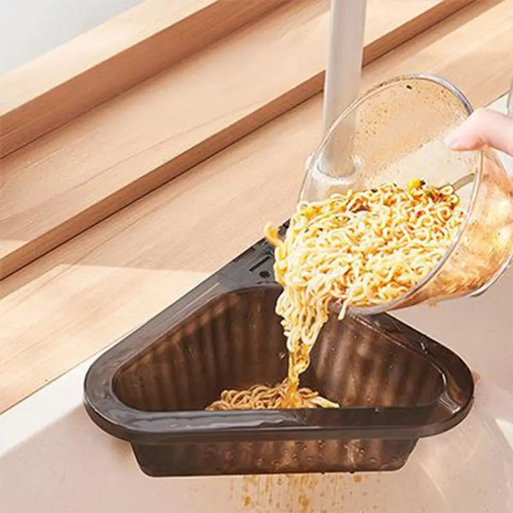 Kitchen Triangle Drain Basket Sink Retractable Rack Punch-free Vegetable Basin Sink Filter Storage Basket Kitchen Accessories