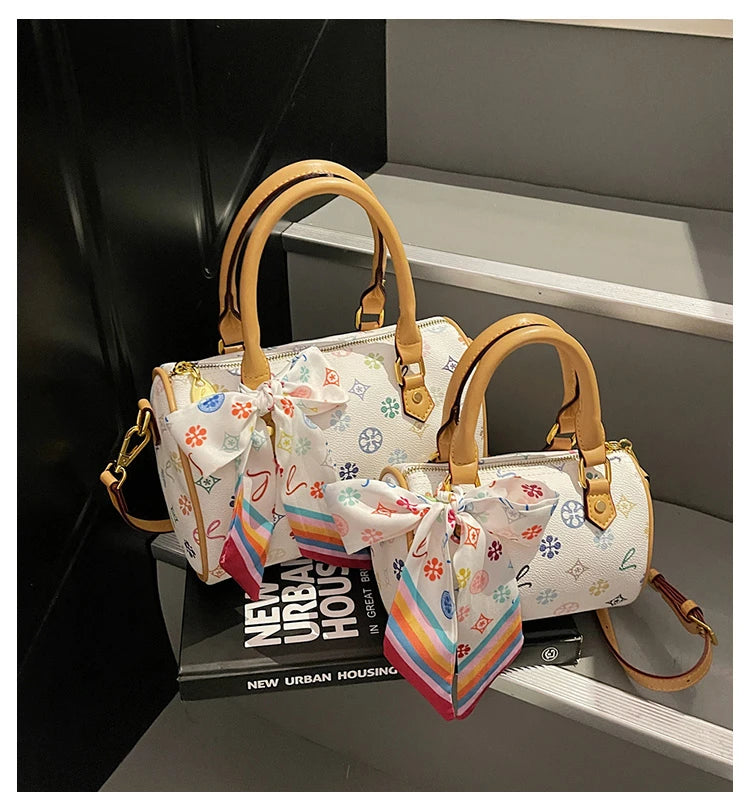 Stylish Simple Solid Color Crossbody Bag For Women With High-End Leather Design Trendy Letter Logo And Spacious Commuter