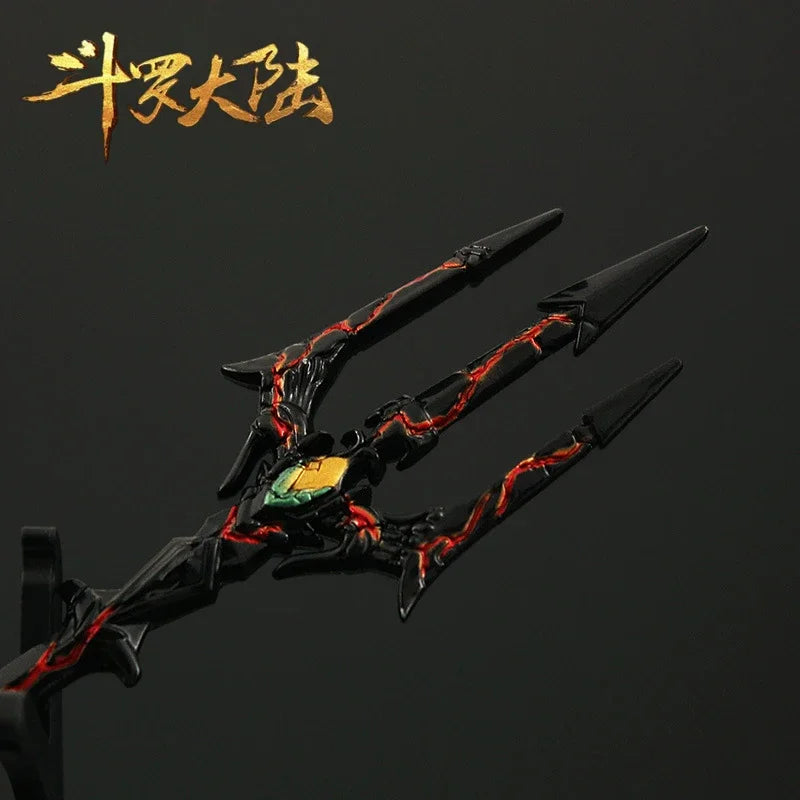 Douluo Continent Weapon Sword  Sea God trident Tang san Anime Weapons Keychain Katana Swords Samurai Weapon Model Gift Boys Toys