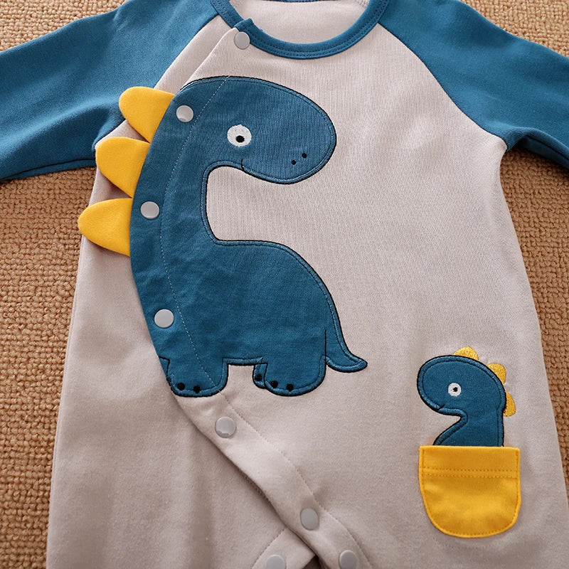 Dinosaur Printed Clothes Spring and Autumn Baby Boys Girls Clothing Cartoon 0-18 months Newborn Baby Newborn Long Sleeve Print