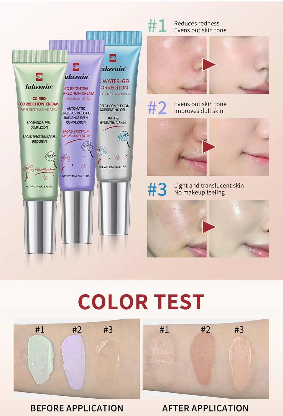 CC Cream erborian Korean Makeup High Coverage Foundation Foundation Cream for Face Base Makeup Color Changing Liquid Foundation
