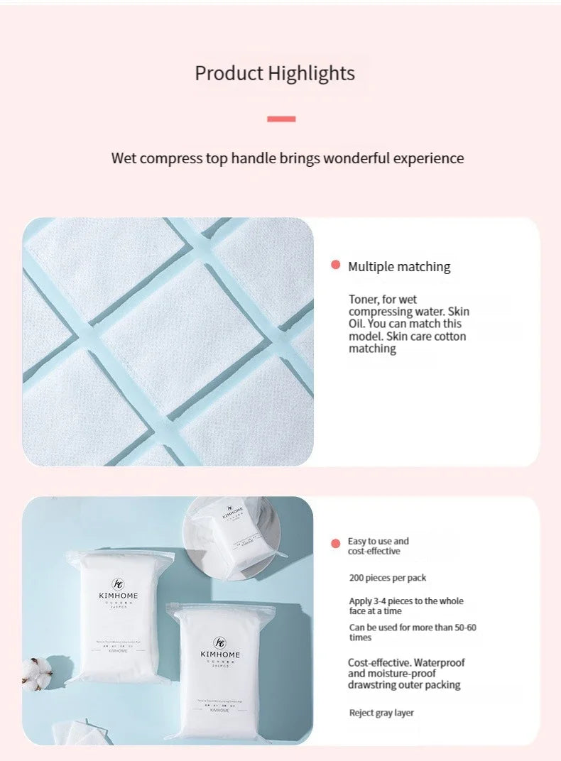 240PCS Multi Functional Cotton Pad Wet Cotton Special Stretchable Thin Makeup Remover Cotton Toner Facial Mask Paper Soft and Sk