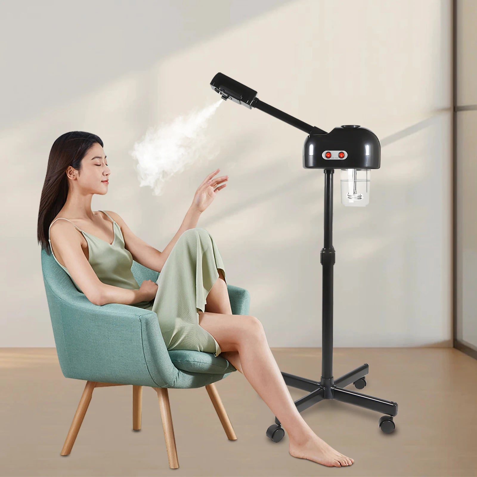 800W Facial Steamer Steam Height Adjustable Facial Sauna, SPA Facial Treatment Sprayer, Humidifier Ozone Steamer 750 ml