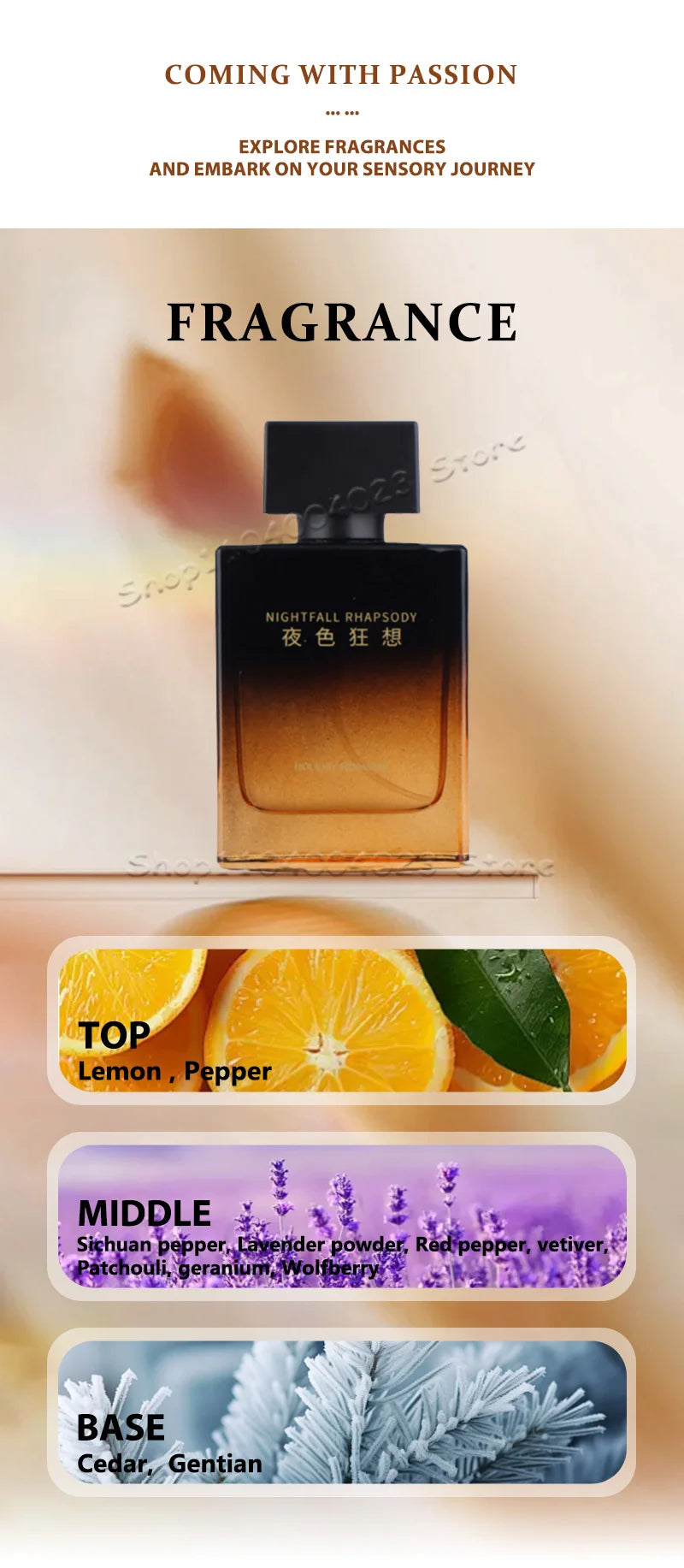 100ML Pheromone Men's Perfume High Quality Woody Scent Emits Charm Enhances Confidence Long-lasting Fragrance Cologne for Men