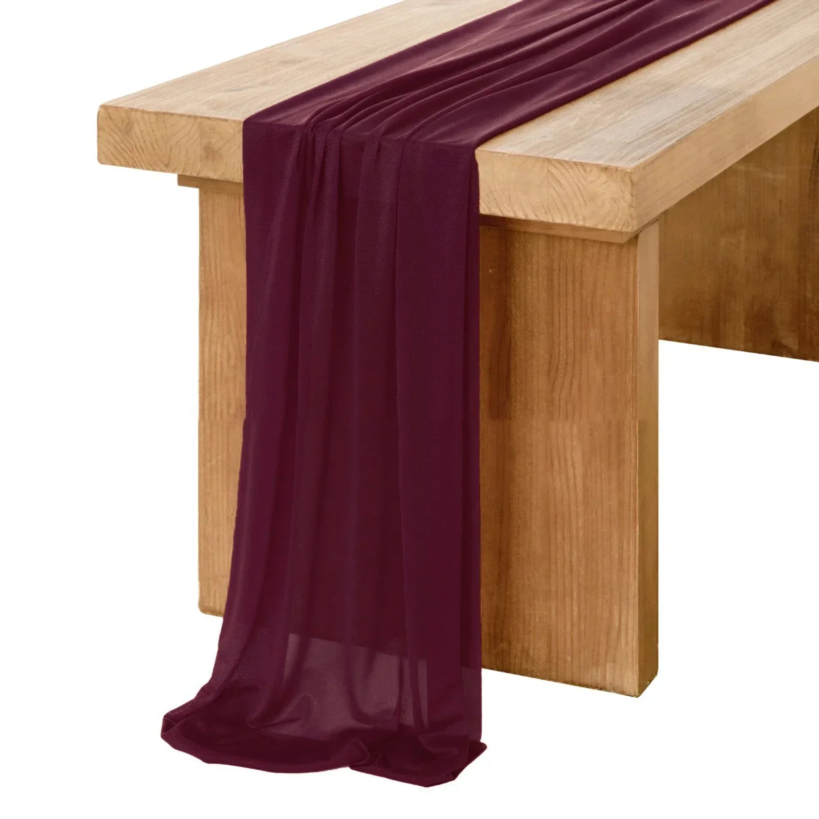 4PCS Purple Table Runner Chiffon Table Setting Semi-Sheer Dining Wedding Party Christmas Banquets Arches Cake Decor