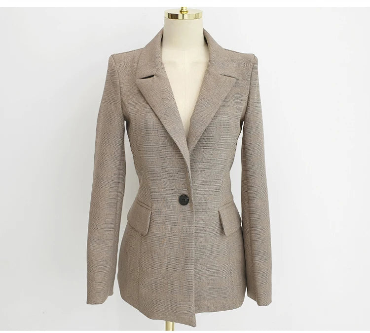 H Han Queen Korean Autumn Winter 3 Pieces Set Women Contrast Blazer + Vest And Simple Pants Casual Simple Office Lady Pants Suit