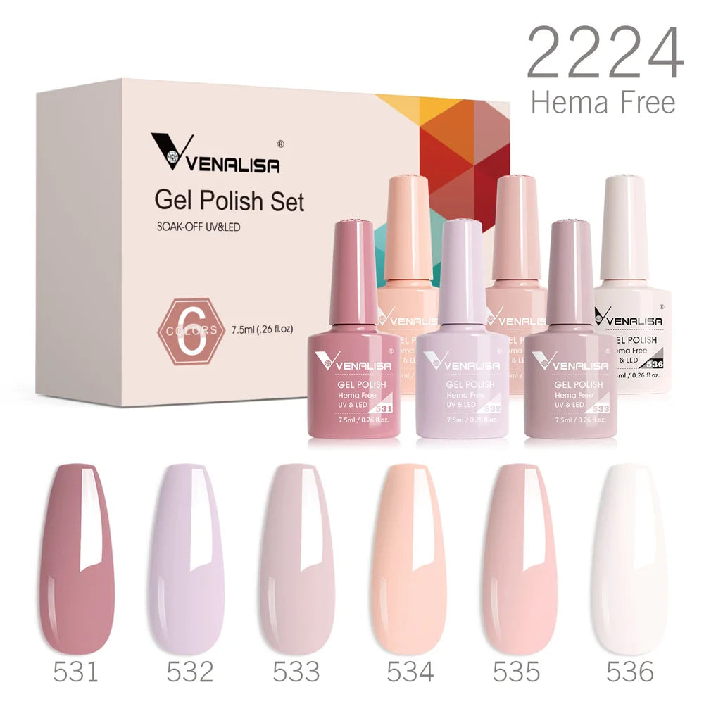 6pcs/kit VENALISA Collection de couleurs de Noël Ongles d’hiver