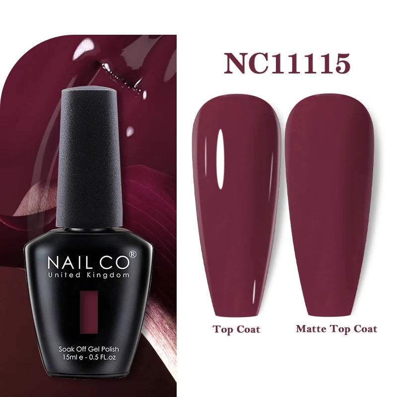 NAILCO Vernis Semi Permanent UV Gel Nail Polish Black White Color Nails Art Manicure TOP BASE Varnish Hybrid Nail Professionals