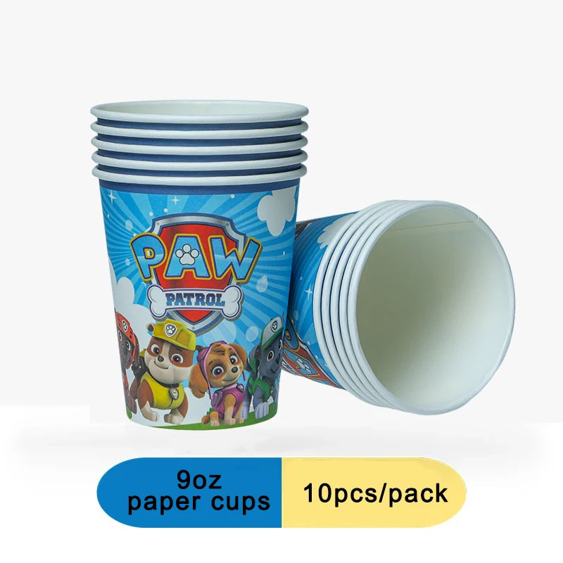 Paw Patrol Birthday Decoration Tableware Tablecloth Children Gift Candy Box Backdrop Dog Balloon Party Favors For Kids Birthday