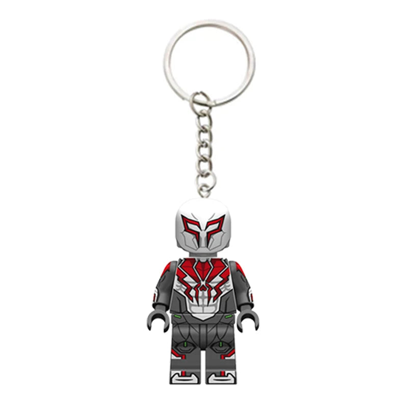 Marvel Spiderman Doll Universe Miles Gwen Cartoon Cute Building Blocks Assembled Toy Ornament Keychain School Bag Pendant Gift