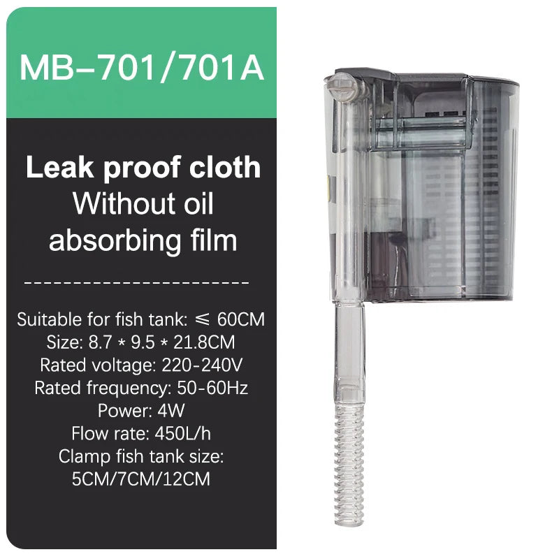 Mini plug-in waterfall filter aquarium silent filter pump AC interface filter water pump Three in one oxygen pump