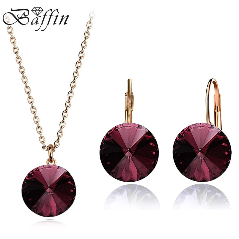 Silver Color Bella Jewelry Sets Crystals from Austria Pendant Necklace Drop Earrings for Women Party Wedding Evening Accessories