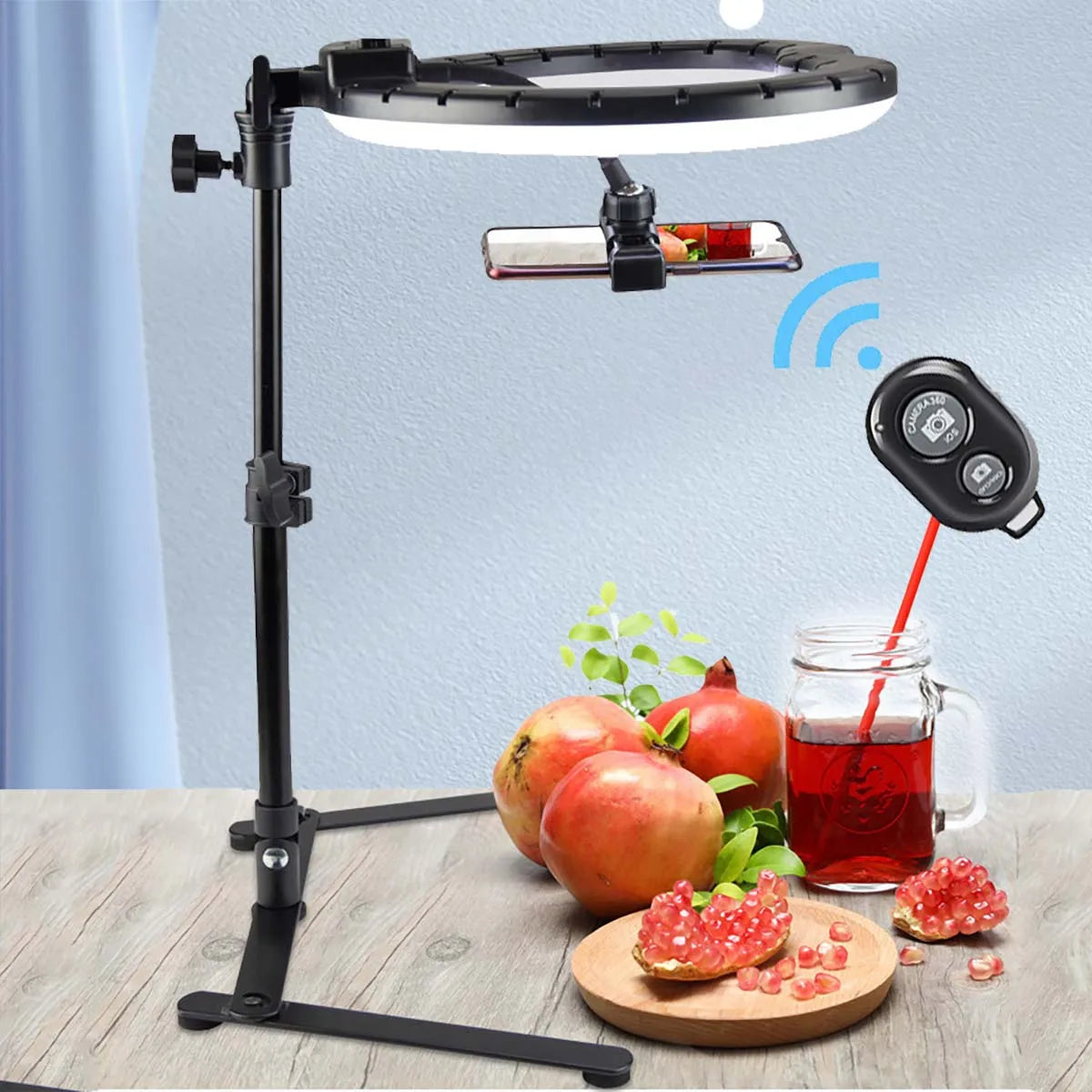 Video Youtube Fill Ring Light Lamp Live COOK 26CM Photography Lighting Phone Ringlight Tripod Stand Photo Led Selfie Remote