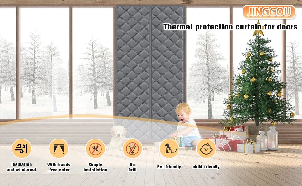 Thickened Household Winter Door Curtain,cold Proof Warm Cotton,magnetic Insulation and Insulation,household Windproof Curtain