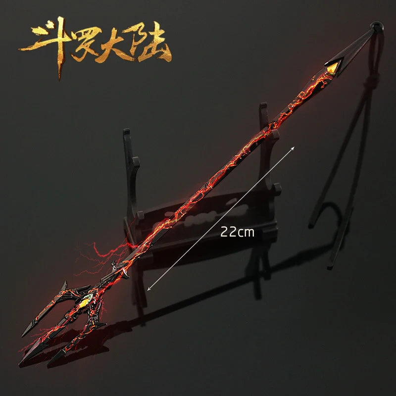 Douluo Continent Weapon Sword  Sea God trident Tang san Anime Weapons Keychain Katana Swords Samurai Weapon Model Gift Boys Toys