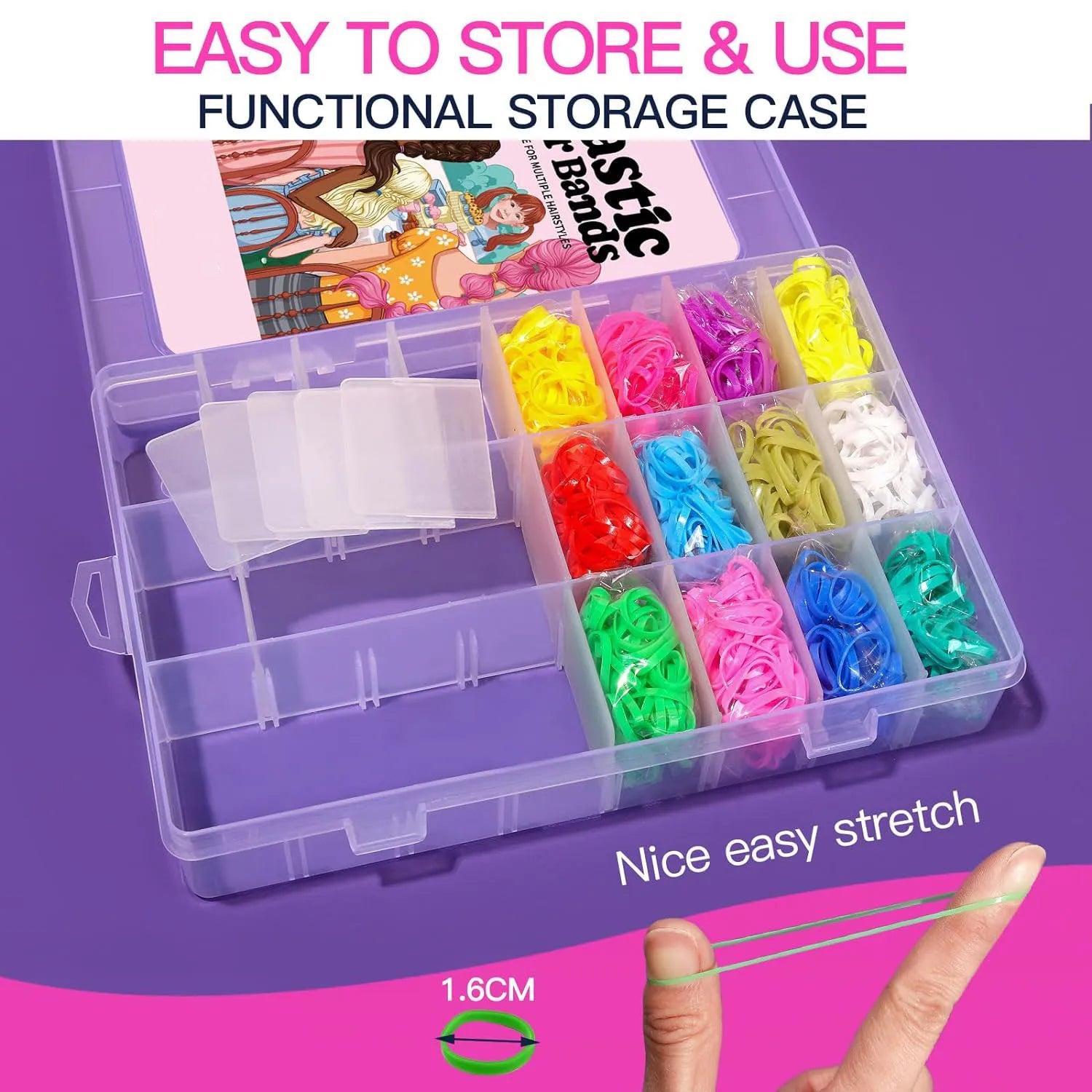 Bandes de cheveux élastiques 24 couleurs, mini bandes de caoutchouc pour cheveux pour les tout-petits, filles, enfants