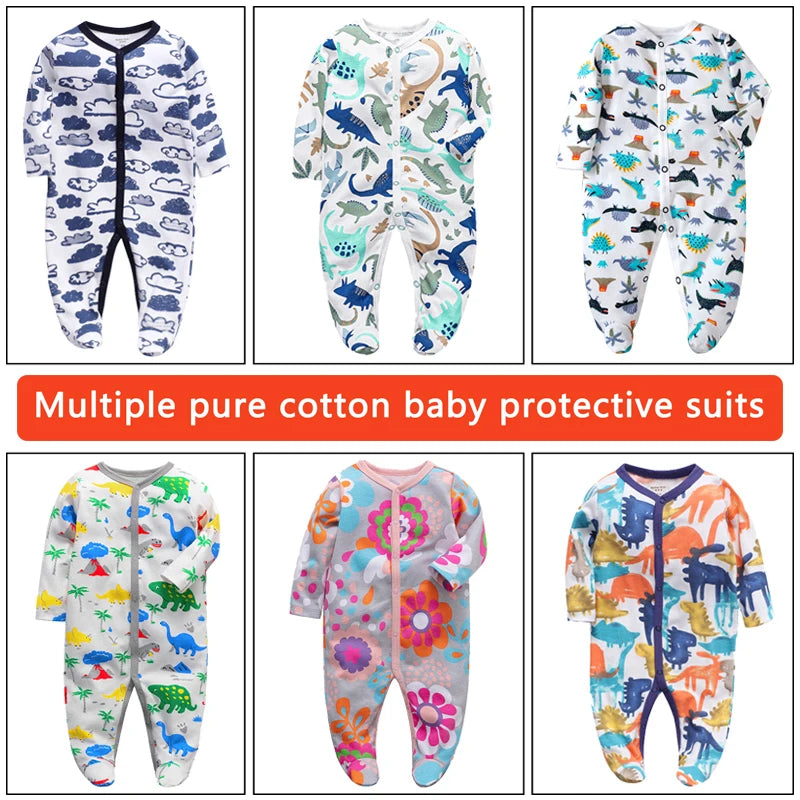 Newborn Infant Baby Boy Girl Jumpsuit 3-12Months Solid Color Long Sleeve Romper Casual Fall Spring Toddelr Clothing Baby Clothin