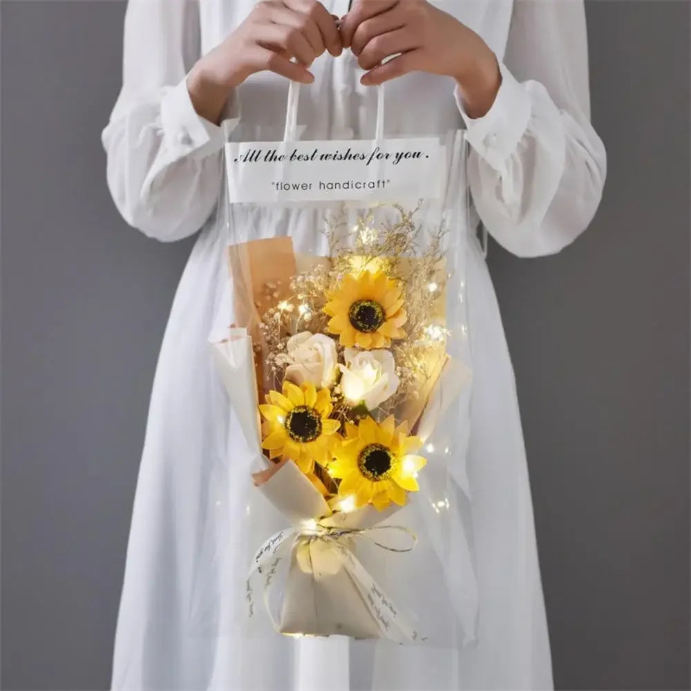 Creative Gift Dried Flowers Carnations Sunflowers Soap Roses Gift Giving Simulated Flower Gift Box 520 Bouquet Finished Products