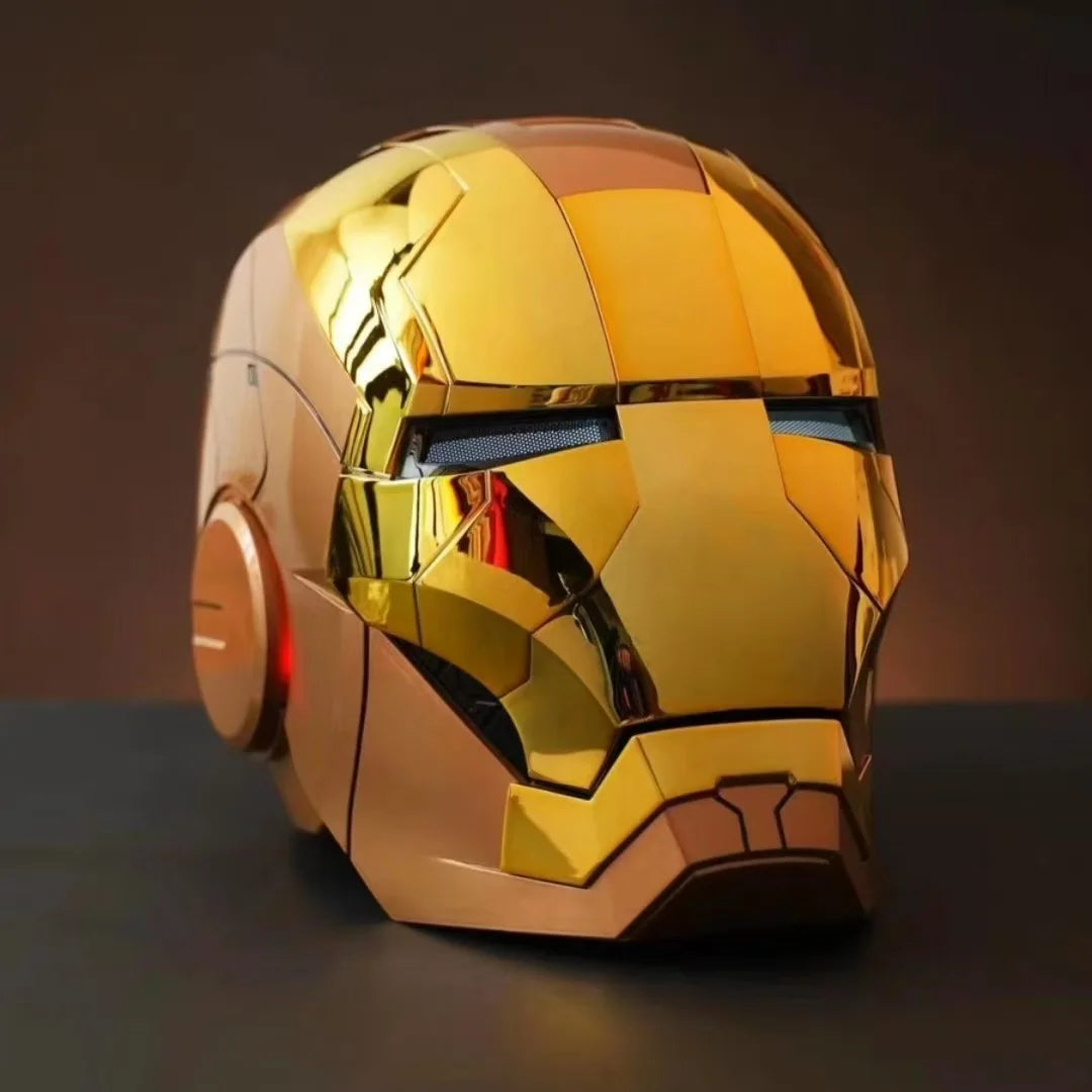 2025 New Marvel Iron Man Helmet Black Gold Black Silver Electric Helmet Voice Controlled Voice Machine Face Mask Toy Birthday Gi