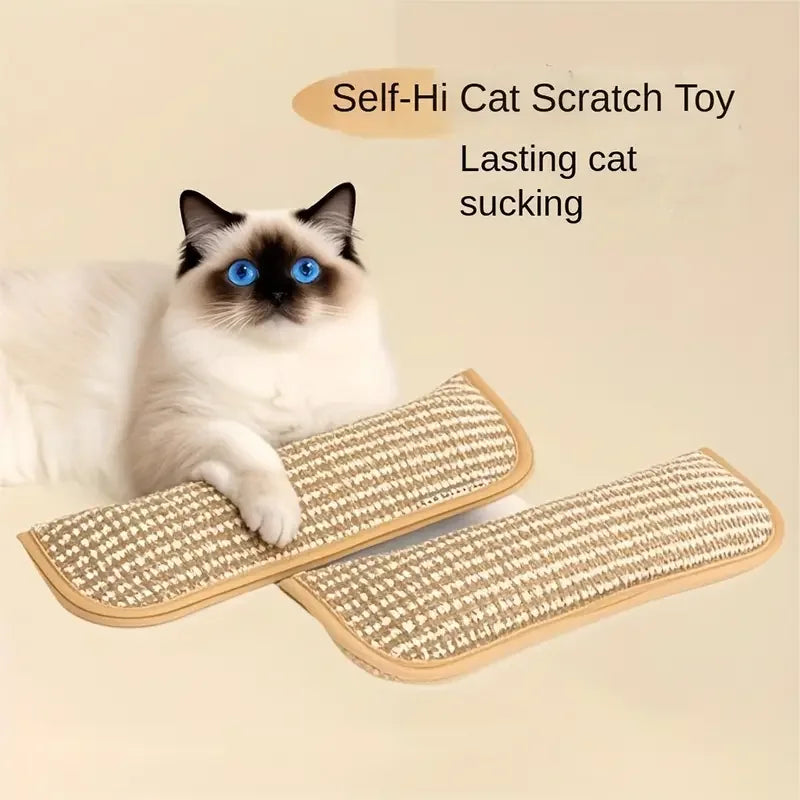 Sisal Cat Scratching Mat with Catnip - Bite-Resistant, Shed-Free for 4-Season Use as Claw Sharpener & Bed