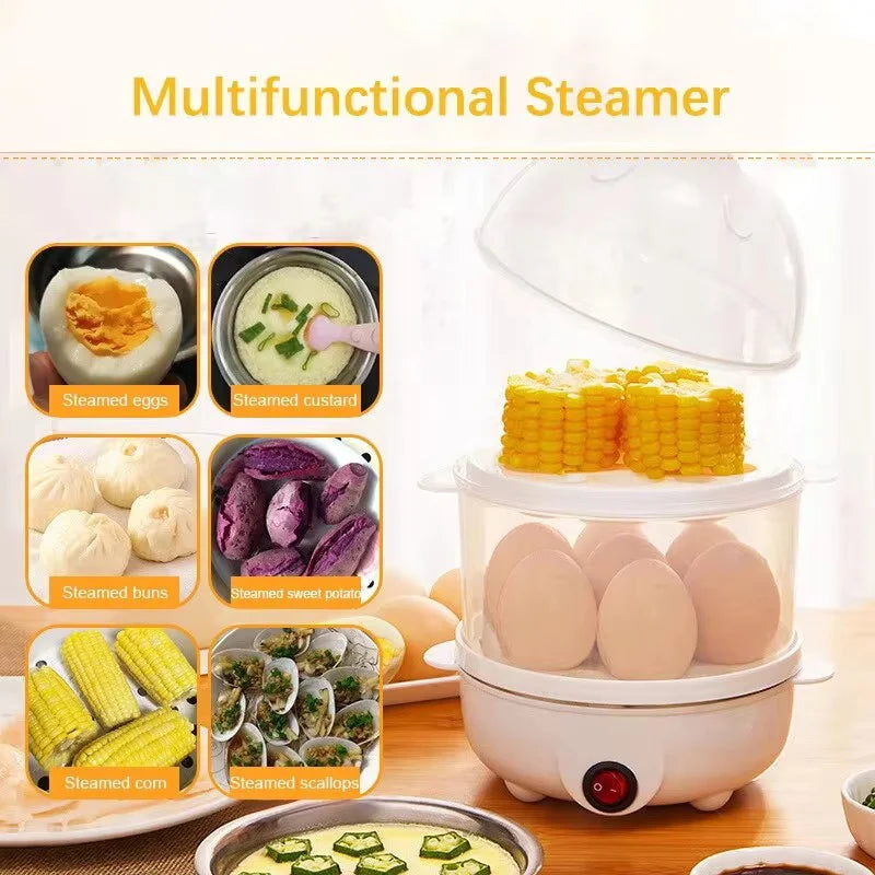 Egg Cooker Multifunctional Electric Egg Boiler Double Layers Egg Cooker Mini Steamer Poacher Kitchen Cooking Breakfast Machine