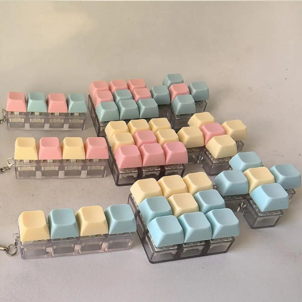Decompression 9 Keyboard Key Toy For Adults Antistress Toys Boys Girls Anti Stress Finger Keyboard Games Keychain ﻿