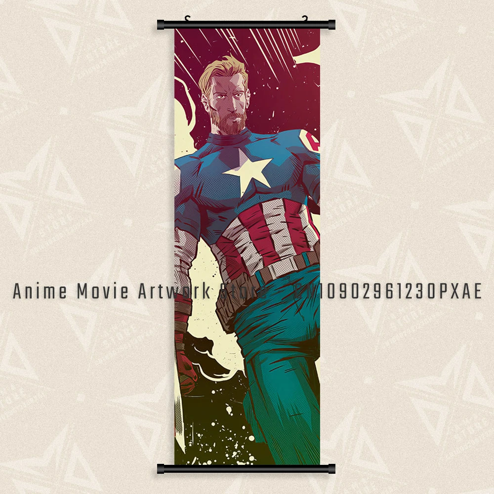 Marvel The Avengers Wall Art Scrolls Pictures Movie Characters Poster Hanging Painting Iron Man Canvas Print Home Decor Mural