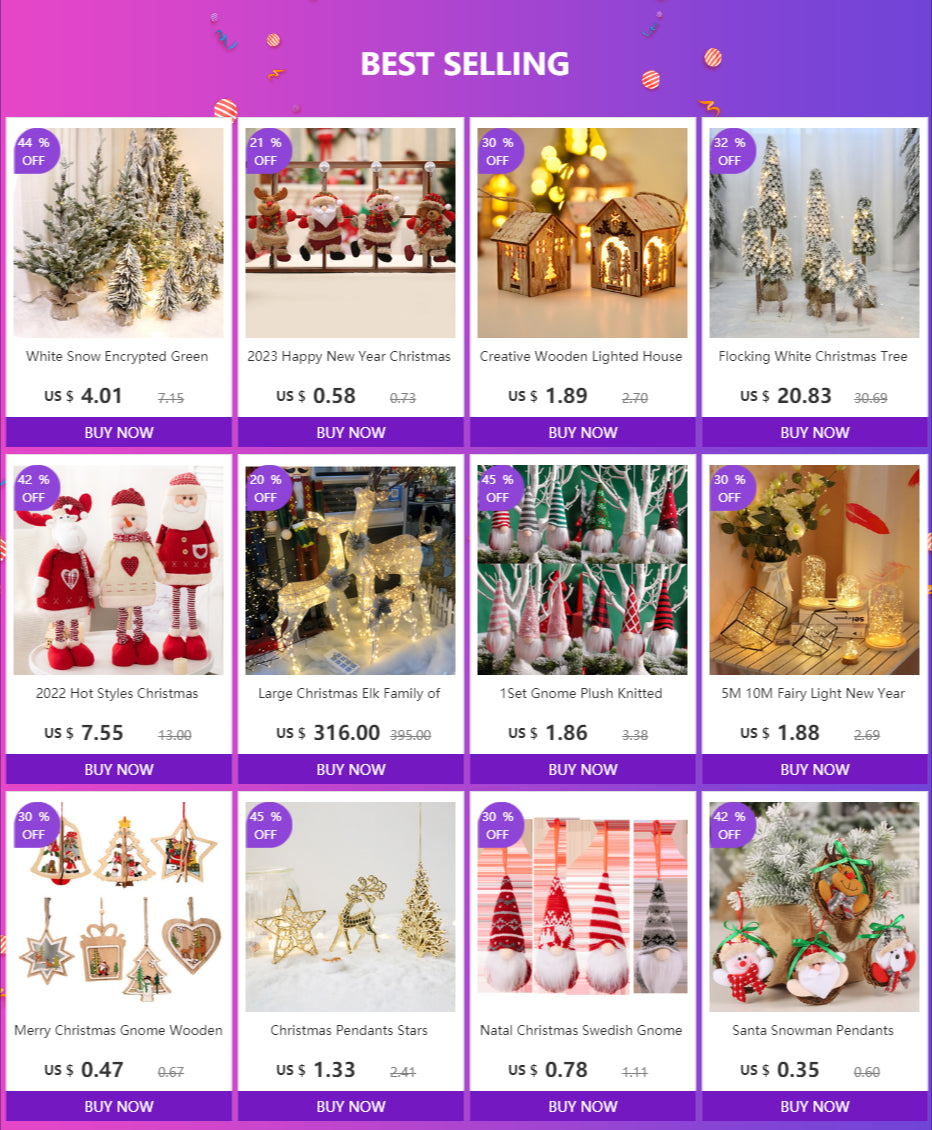 2023 Happy New Year Christmas Ornaments DIY Xmas Gift Santa Claus Snowman Tree Pendant Doll Hang Decorations for Home Noel Natal