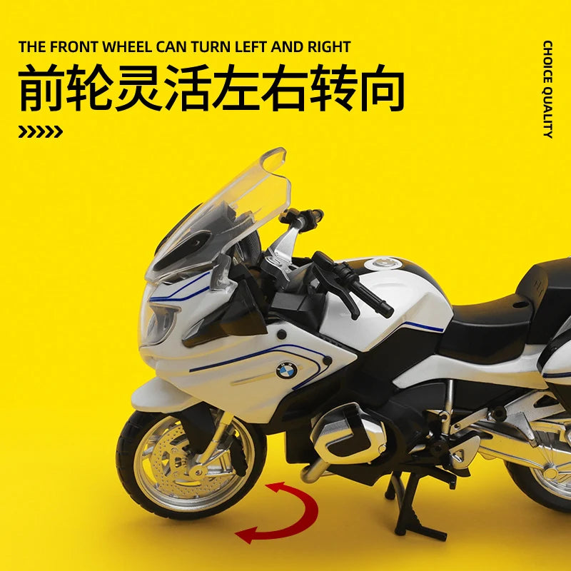 MSZ CCA 1:12 BMW R1250RT with base alloy die-cast car motorcycle model, toy gift giving, die-cast static motorcycle model