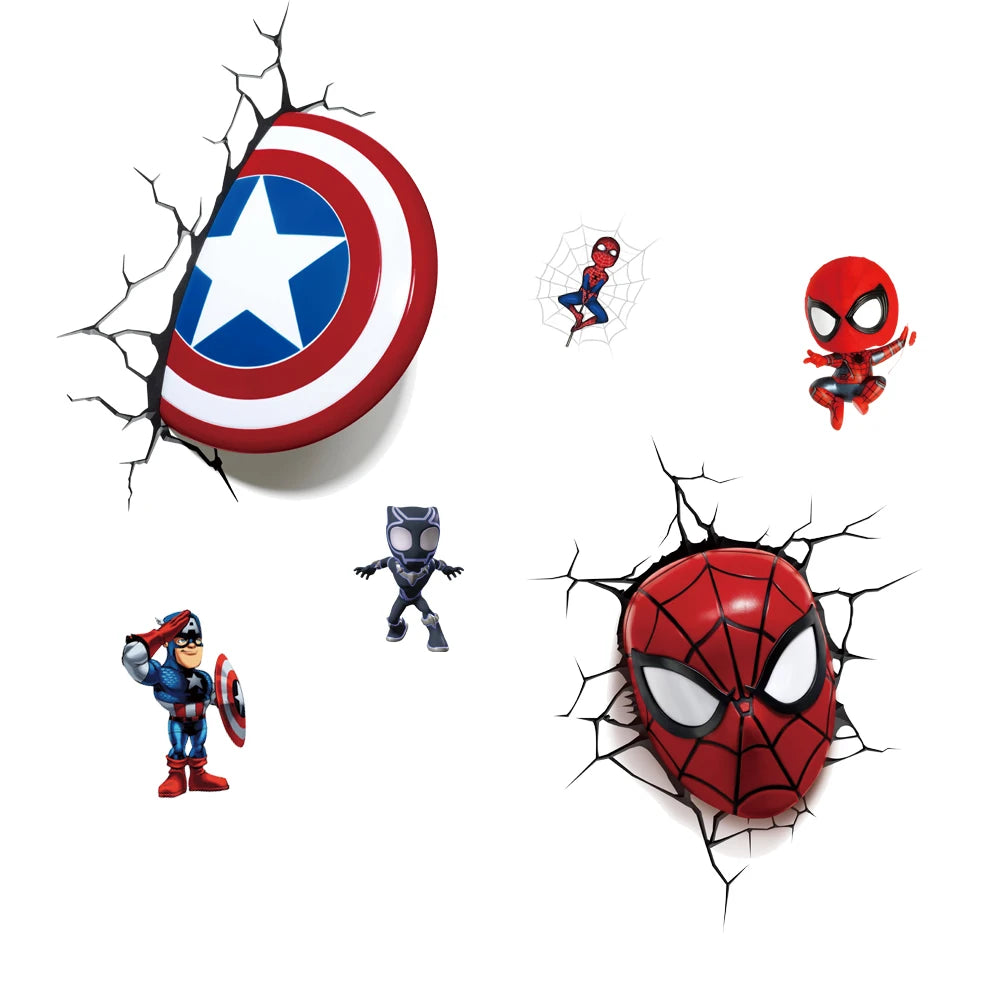 3D superhero spider wallpaper stickers for children's rooms, boys' bedrooms, self-adhesive home wall decorations, vinyl stickers