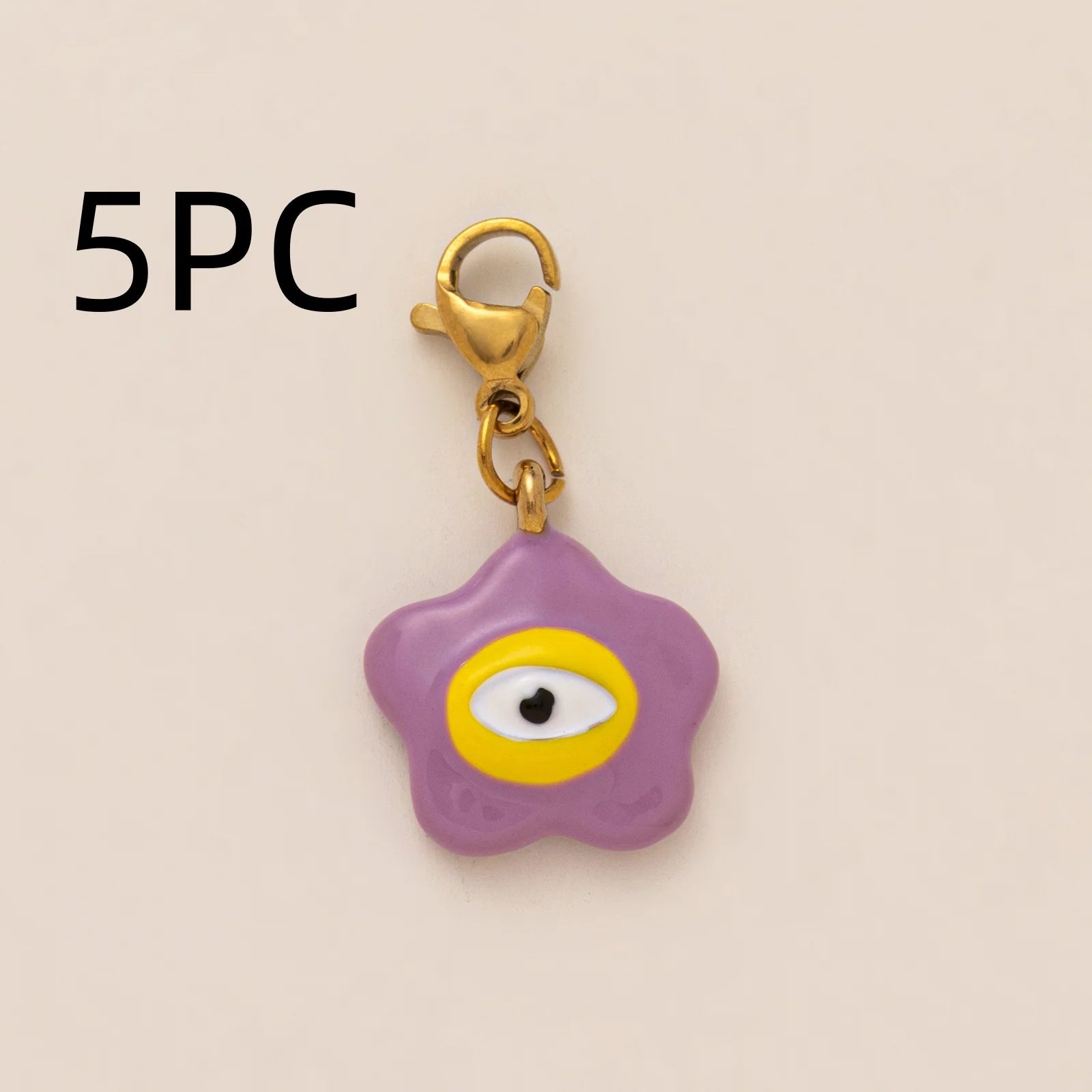 Wholesale 5pcs/lot 18K gold-plated DIY enamel stainless steel pendant, colorful fruit and food handmade jewelry accessories