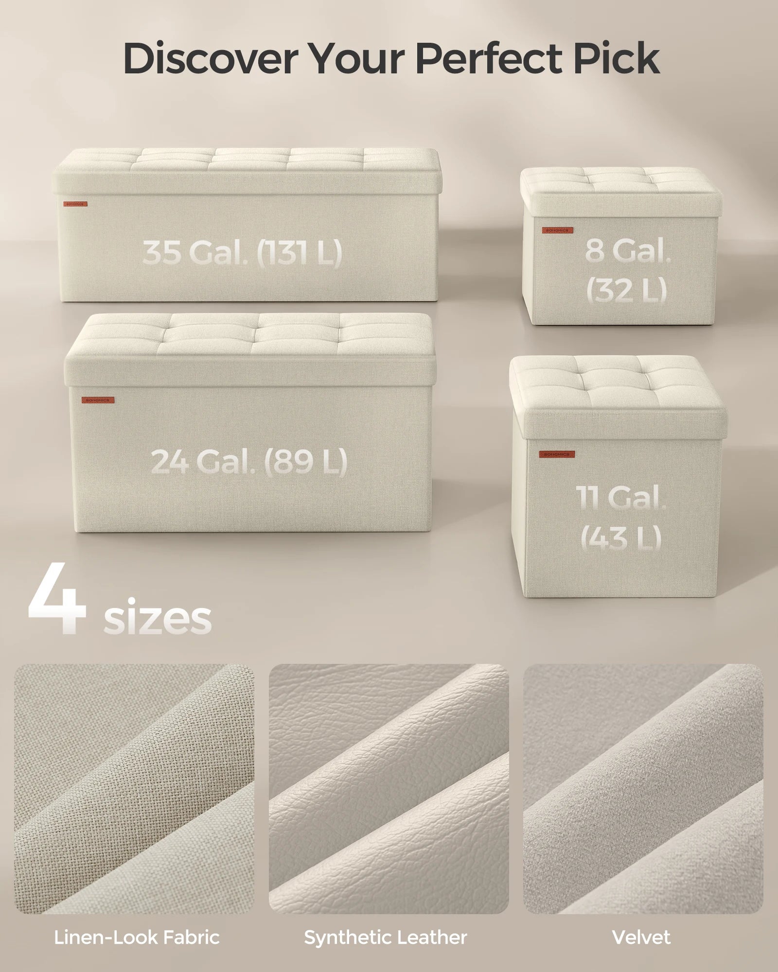 Bly GMICS MAZIE-Banc de Rangement Pliant pour Amaran 43, Support de Pied, Banc d'Extrémité de Lit, Coffre de Rangement