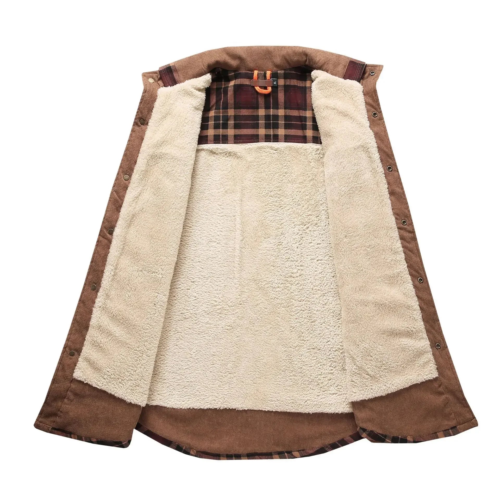 European and American Casual Checked Thickened Shirt. Men's New Style Fleece-lined. Winter Warm. Pure Cotton Jacket. S-XXXXL