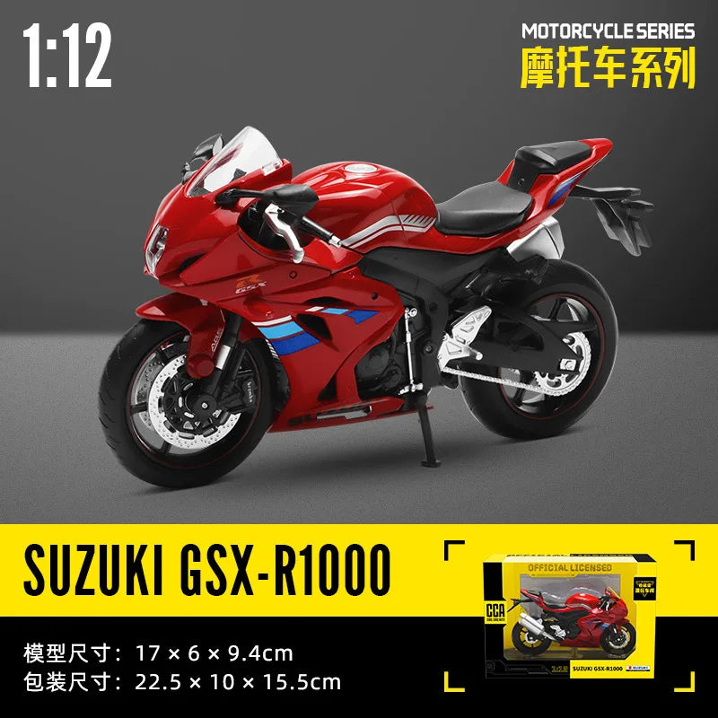 MSZ CCA 1:12 BMW R1250RT with base alloy die-cast car motorcycle model, toy gift giving, die-cast static motorcycle model