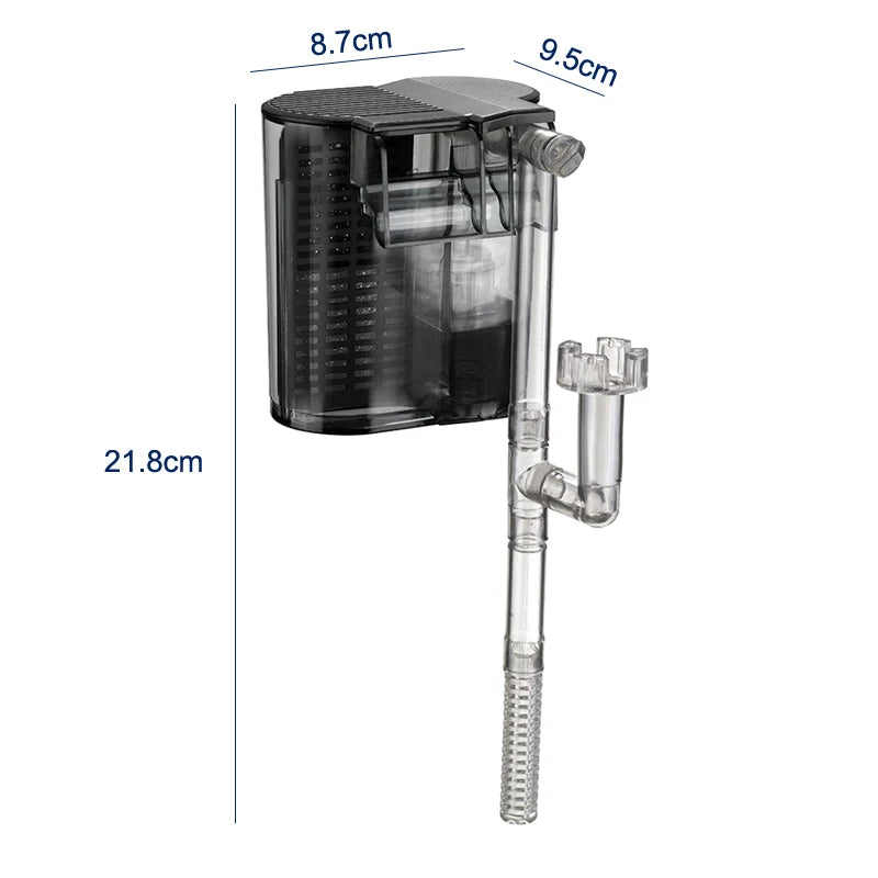 Mini plug-in waterfall filter aquarium silent filter pump AC interface filter water pump Three in one oxygen pump