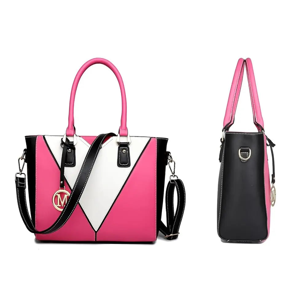 Miss Lulu WOMEN'S Handbag Shoulder bag V Shaped Design Shopper Removable Shoulder belt Synthetic leather