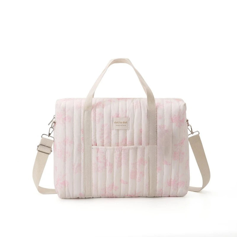 Large Capacity Mommy Bag Travel Tote Bag for Women Baby Diaper Bag Floral Print Multifunctional Crossbody Bag