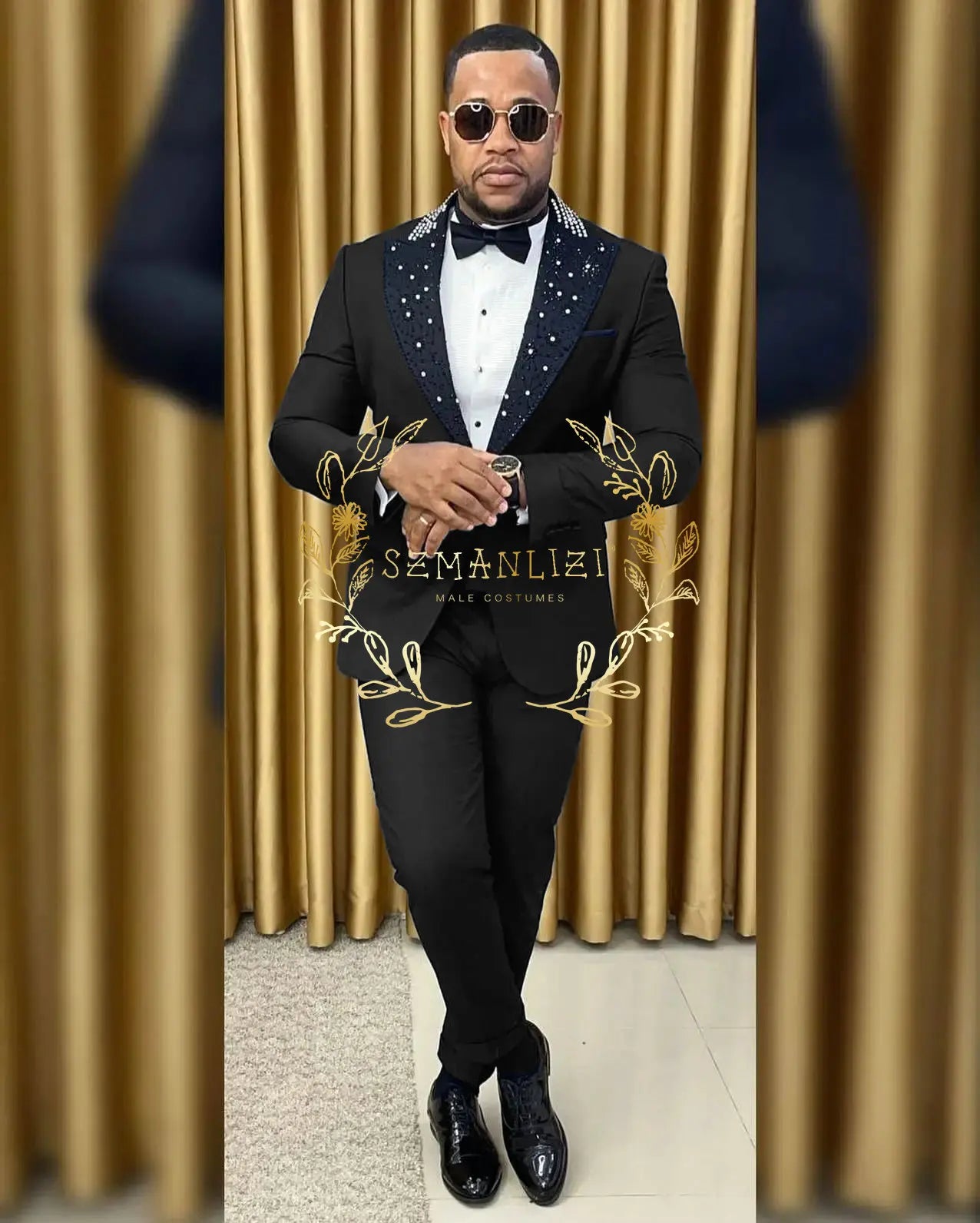 Smoking perler noir 2 pièces collection 2025