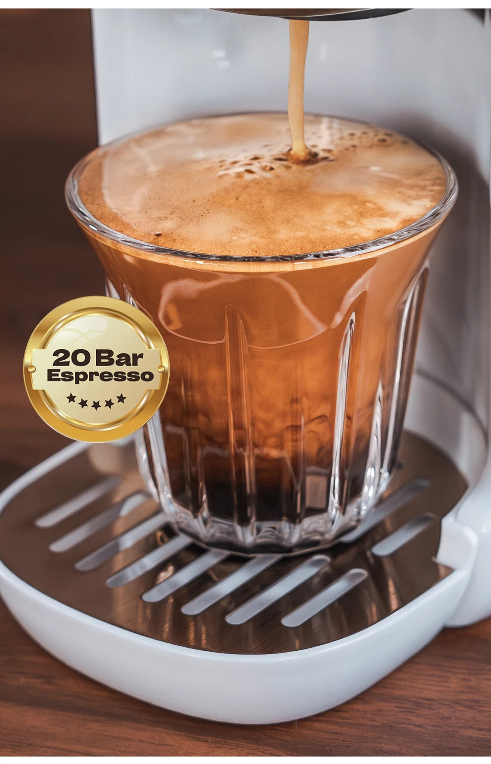 HiBREW 5 in 1 Multiple Capsule Coffee Machine Hot/Cold DG Cappuccino Nes Small Capsule ESE Pod Ground Coffee Cafeteria 20Bar H2B