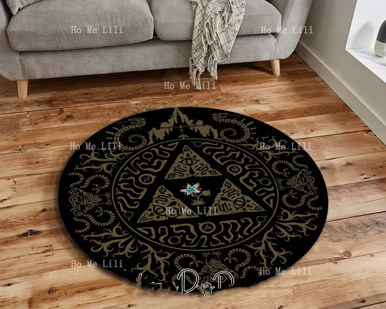 Zelda Game Round Rug Cool Gamer Mat Game Room Carpet Decor