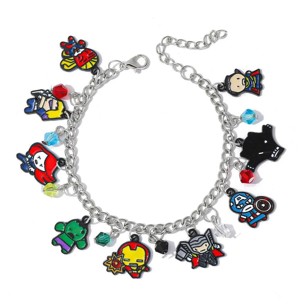 European and American Film Marvel Superhero Series Metal Enamel Pendant Bracelet Gothic Creative Personality Gift