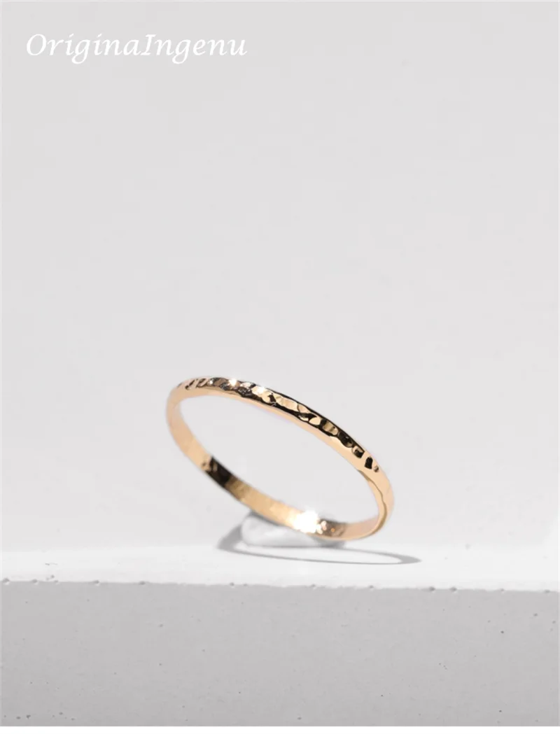 14K Gold Filled Hand Hammered Ring Handmade Band Ring Minimalism Jewelry Ring Dainty Boho waterproof Ring Tarnish Resistant Ring