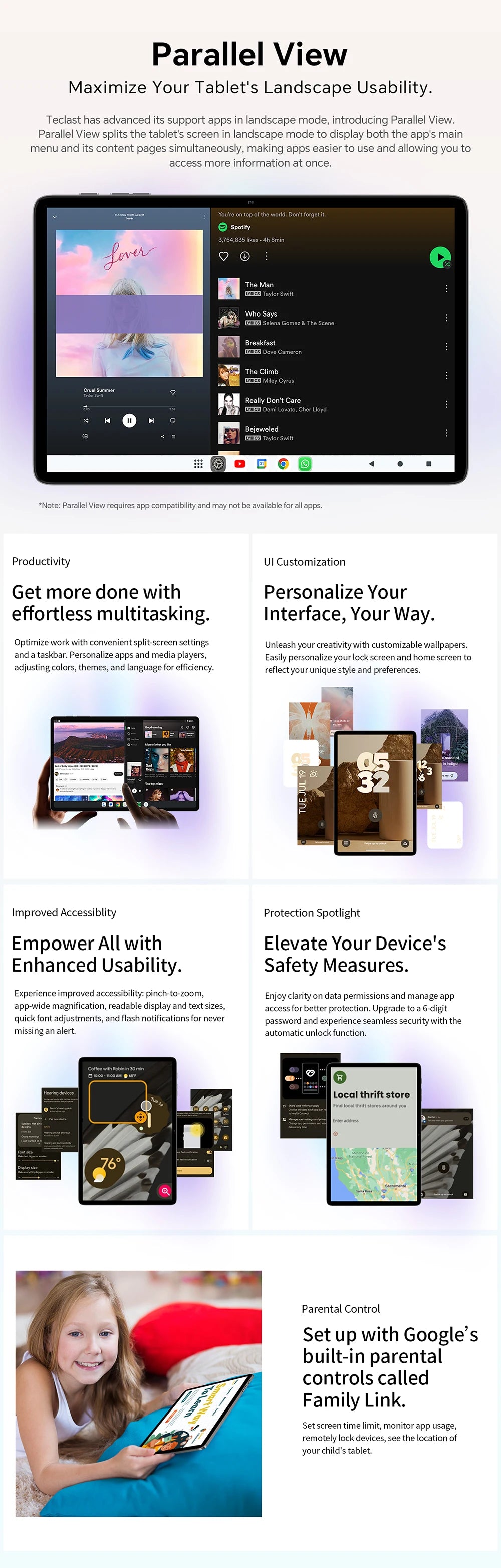 Teclast P30T Set 10.1" Tablet Android 14 T606 8-core Max 12GB RAM 128GB ROM 6000mAh Keyboard/Case/Mouse/Stylus/Headphone/Stand