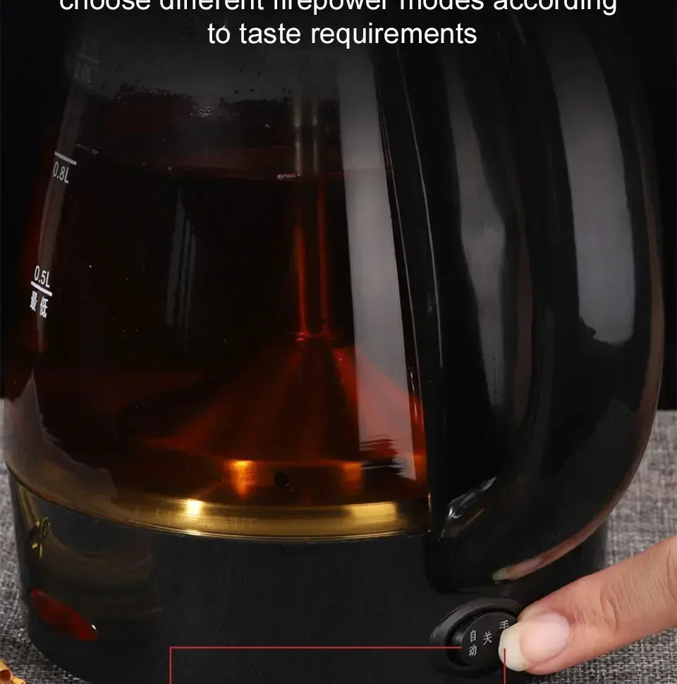 Fully automatic steam tea maker dark tea glass health pot heat preservation electric tea pot electric kettle 1L 220V